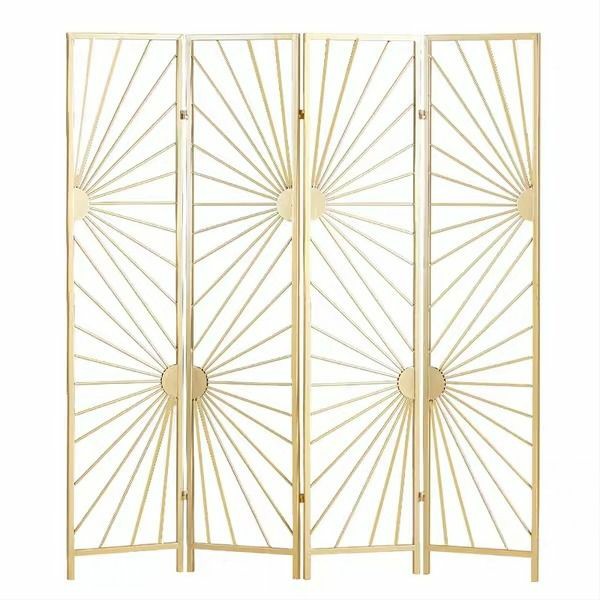 Golden Sunrays Metal Partition, Gold