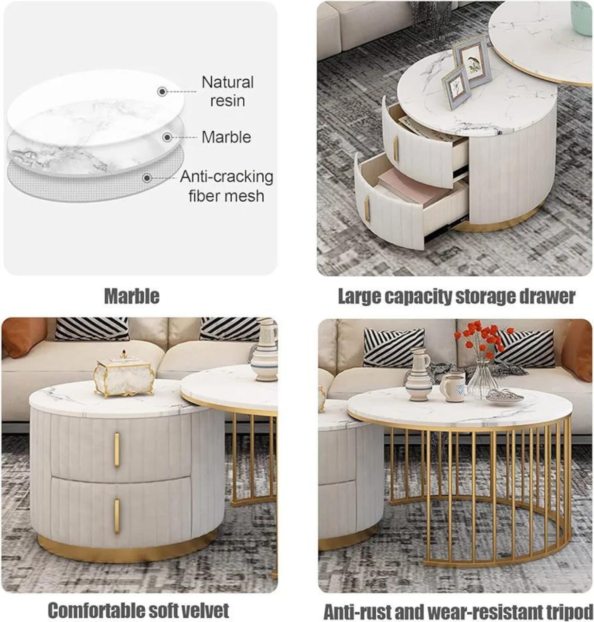 Angel Pink SS Nesting Centre Table