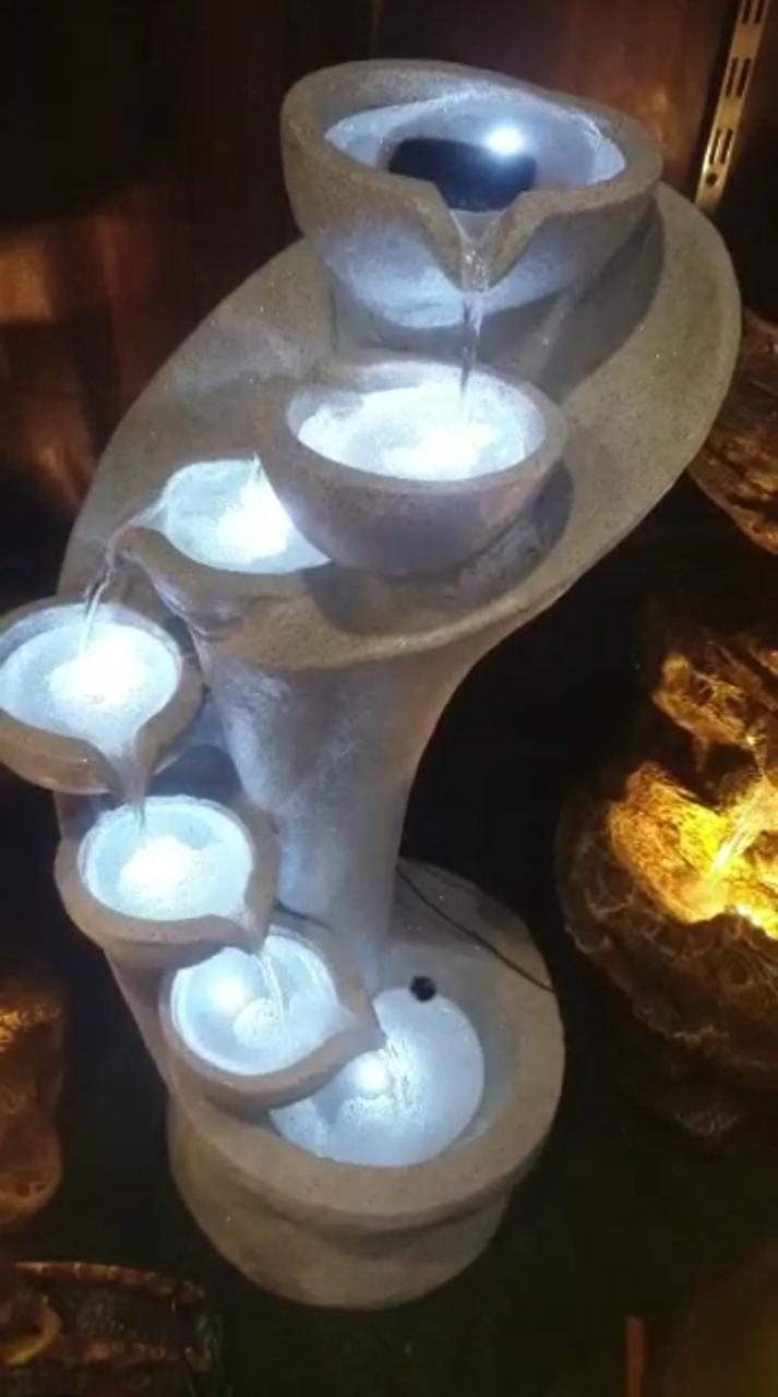 PC Home Decor | LED Diya Payali Fountain, White