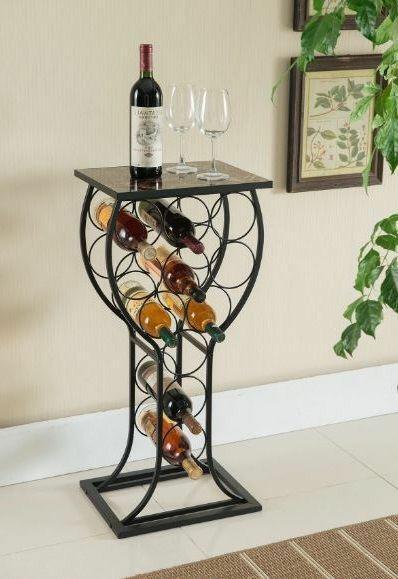 PC Home Decor | Wine Bottle Stack, Black