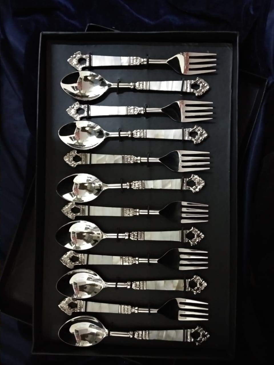 Mother Of Pearl Taj Design Dinner Spoon Set Of 12pcs | Timeless Elegance for Your Table
