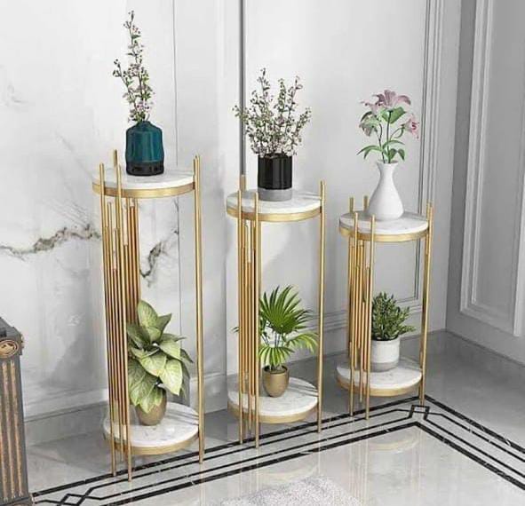 luxury plant pot Buy Tall Luxury Marble Plant Stand, White and Gold (Set of 3) – PC HOME DECOR