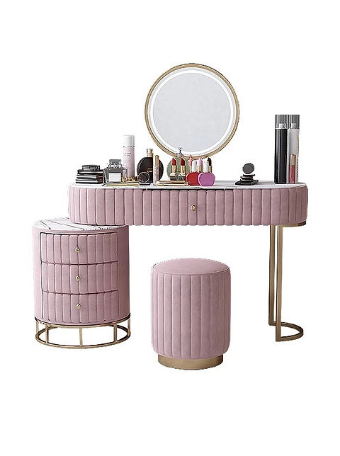 Princes Dressing Table With Mirror,Pink