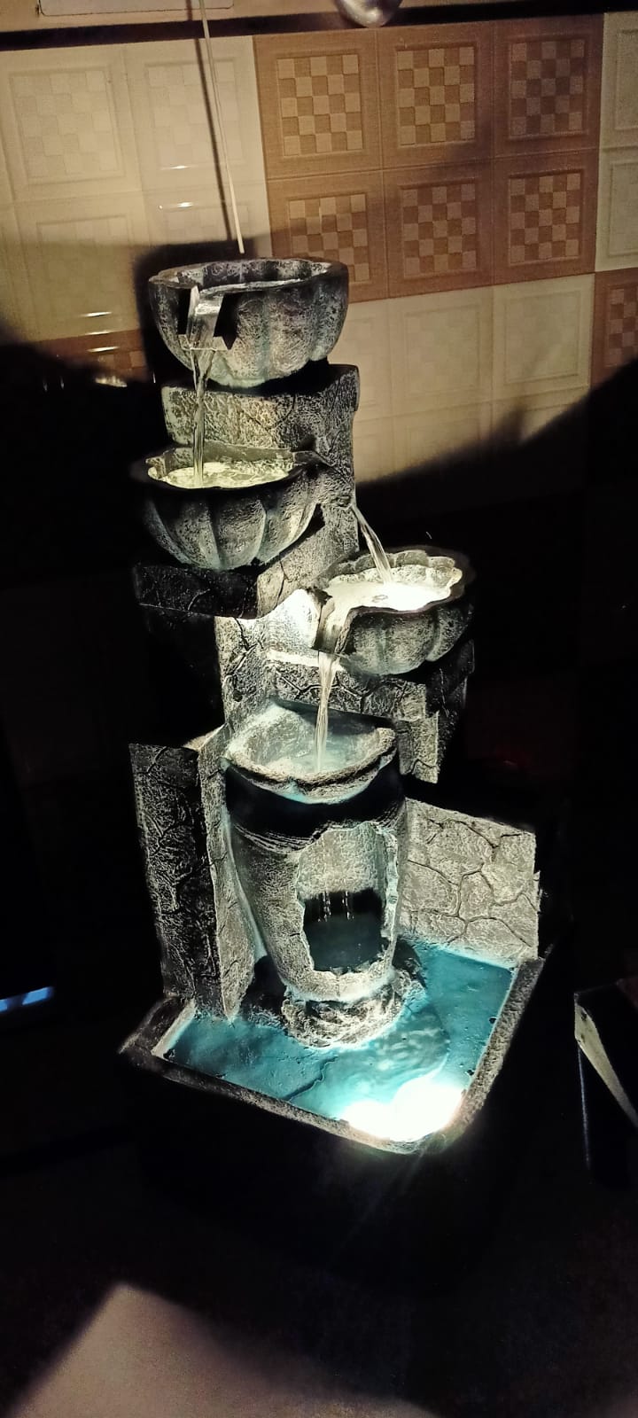 PC Home Decor | Big Diya FRP Fountain, Grey