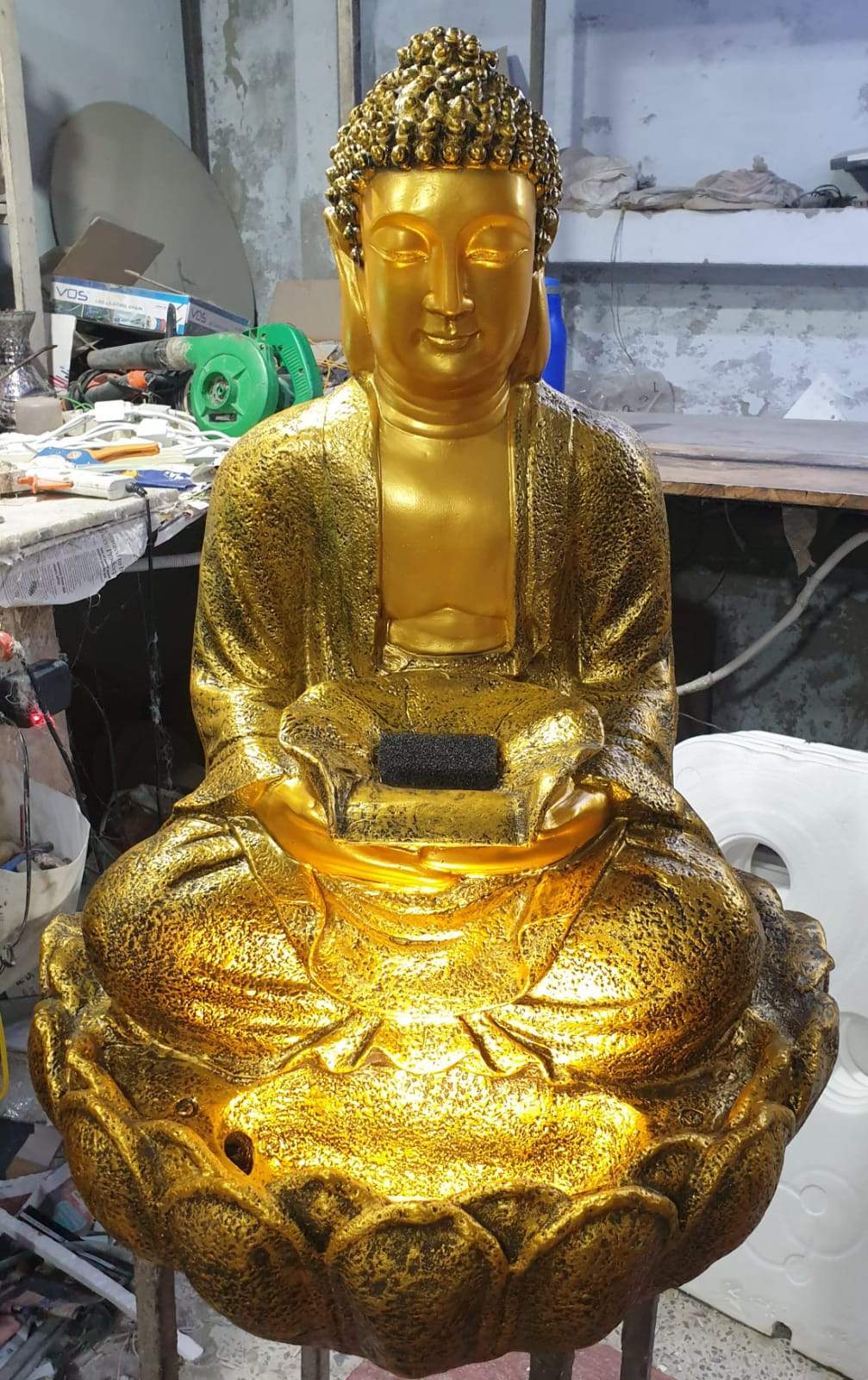 PC Home Decor | Fibre Indoor Buddha Decor, Gold