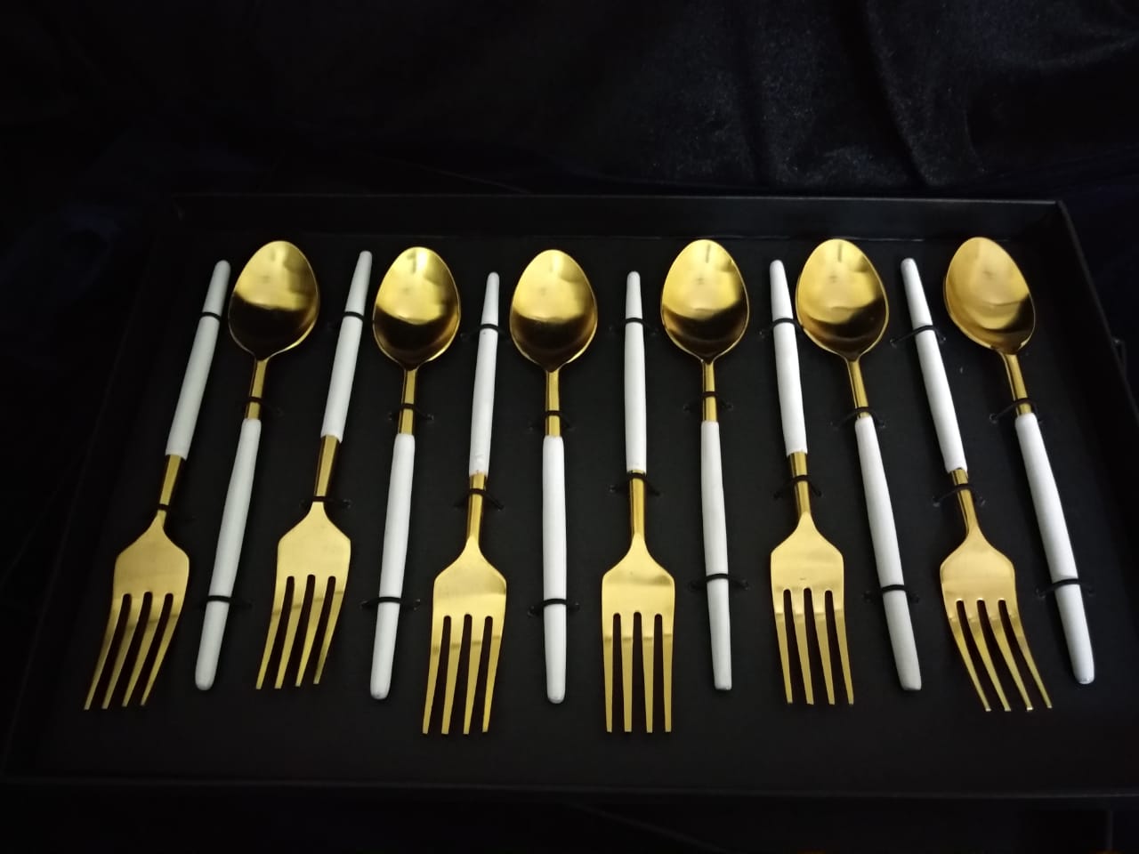 Radiant (Set of 12pcs) White Colour Stainless Steel spoons Luxury Dinning Dinner set