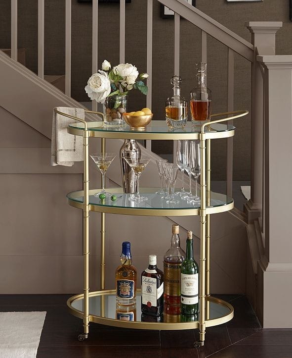 PC Home Decor|Three Tire Round Shape Bar Trolly