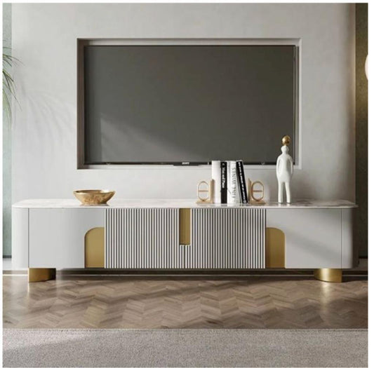 TV Unit |TV Cabinet With SS,White