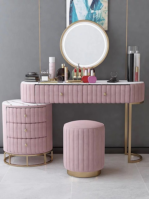 Princes Dressing Table With Mirror,Pink