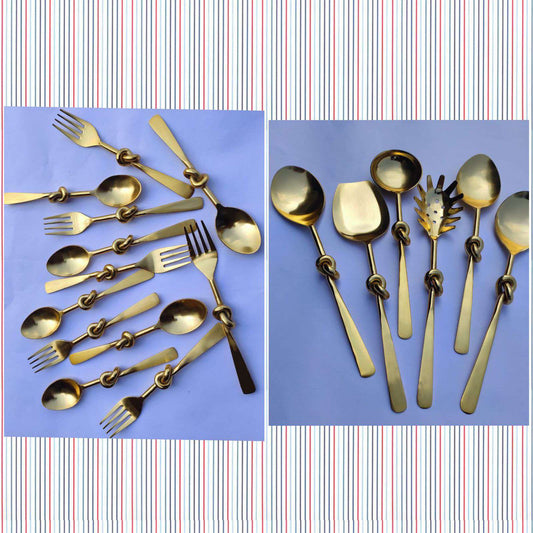 Now Serve Your Dine Classy Way With Knot Gold Spoons Combo set of 18 pcs