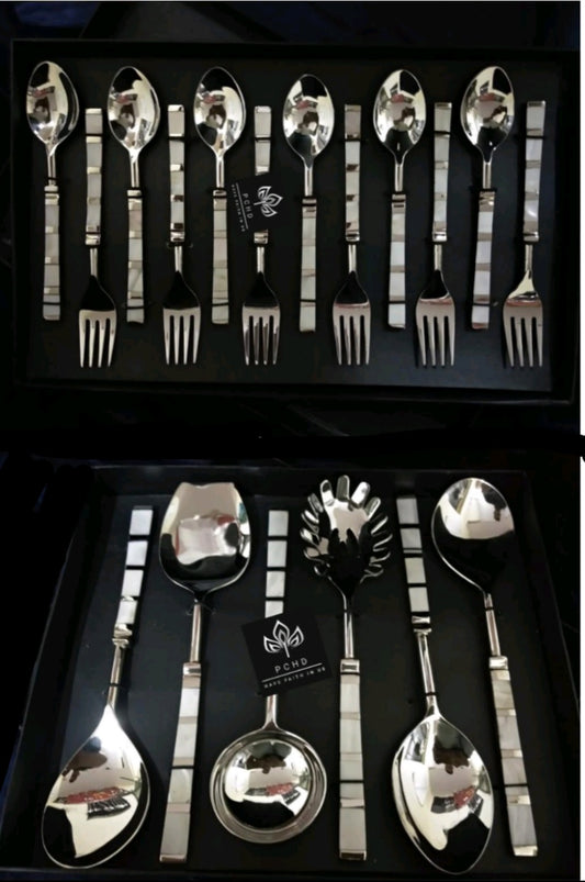 Serve Your Dinner With Flat MOP Handle Cutlery Now Available At Combo Discount ()