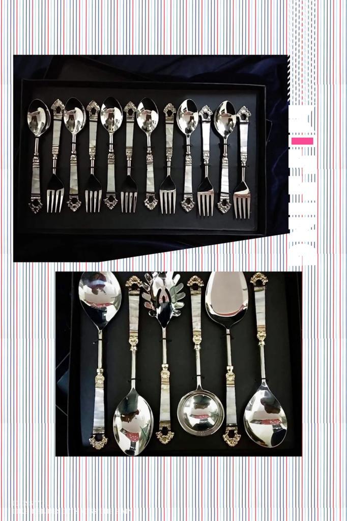 Serve Dinner With Mother Of Pearl Taj Design Combo Set of 18 pcs