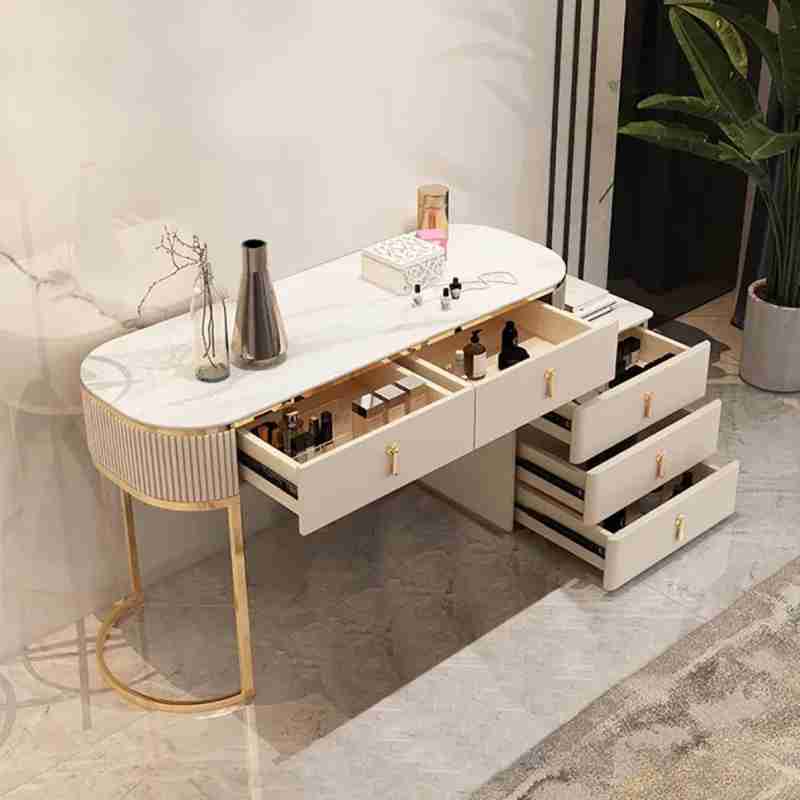 Oval Makeup Dressing Table With Storage