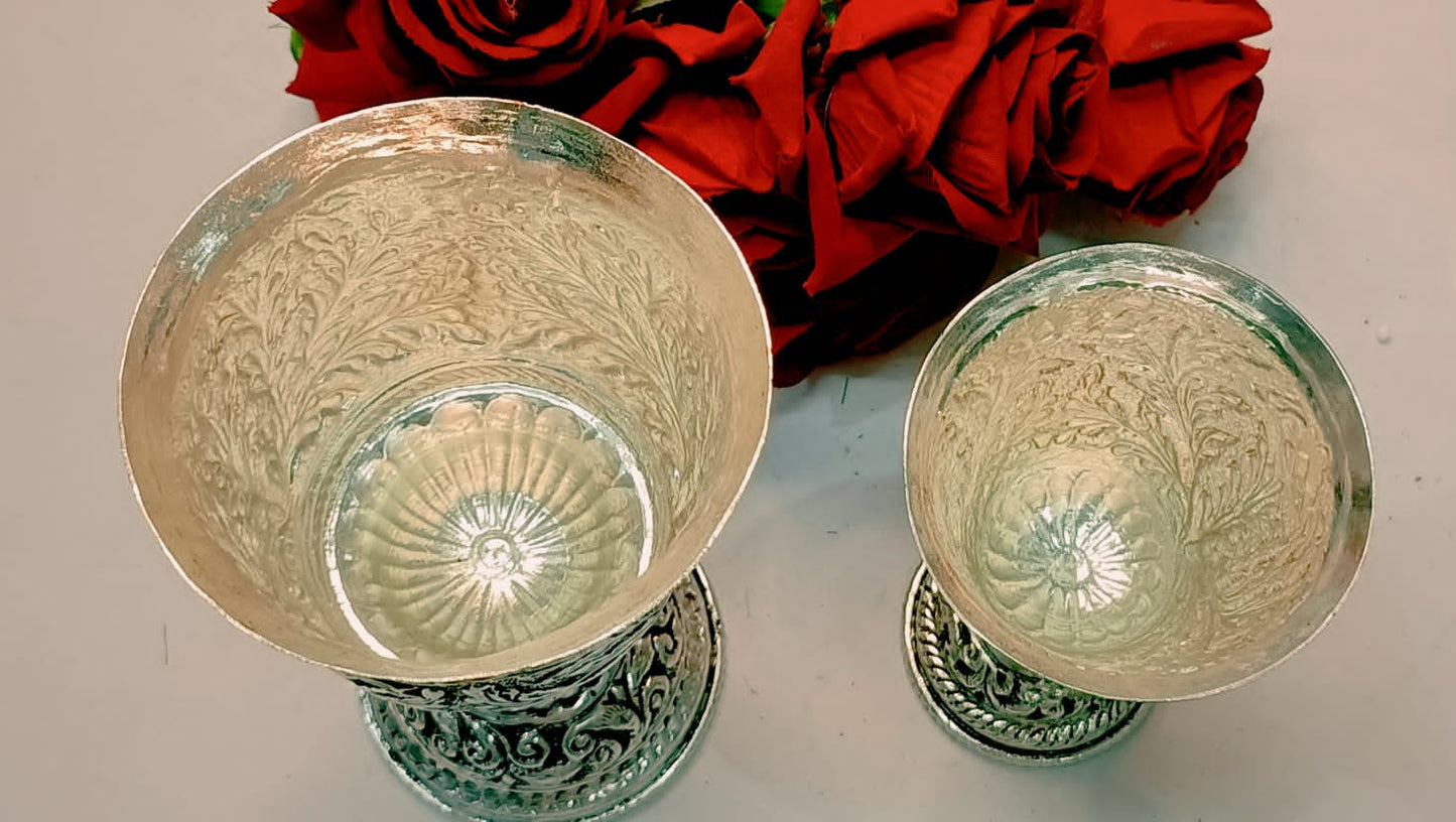 Silver Antique Glasses Set-Timeless Elegance for Sophisticated Sipping