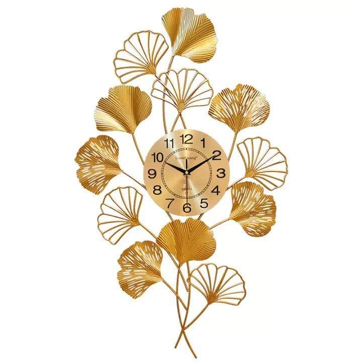 PC Home Decor | Golden Metal Tree Clock, Gold