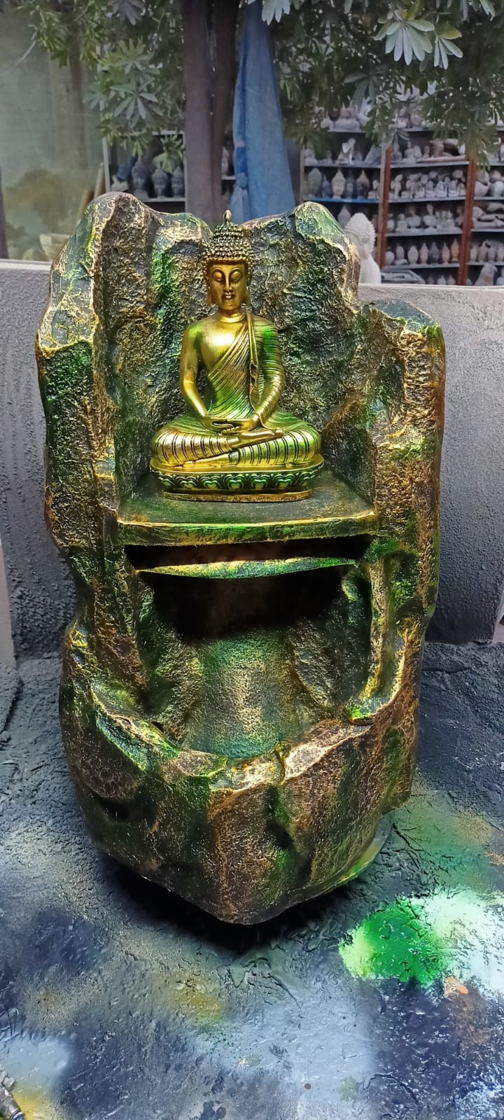 PC Home Decor | Mountain Buddha Fountain, Green