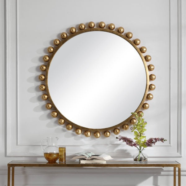 Outer Dots Golden Wall Mirror
