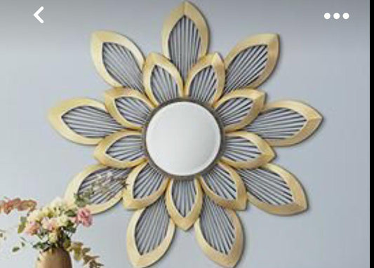 PC Home Decor |  Medium Sunflower Design Mirror Wall Decor, Gold