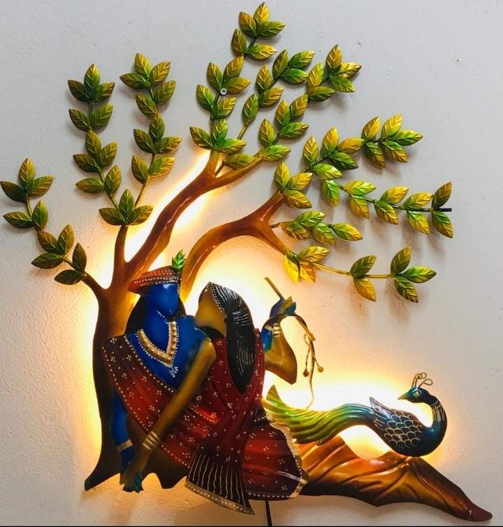 PC Home Decor | Radha Krishna peacock tree
