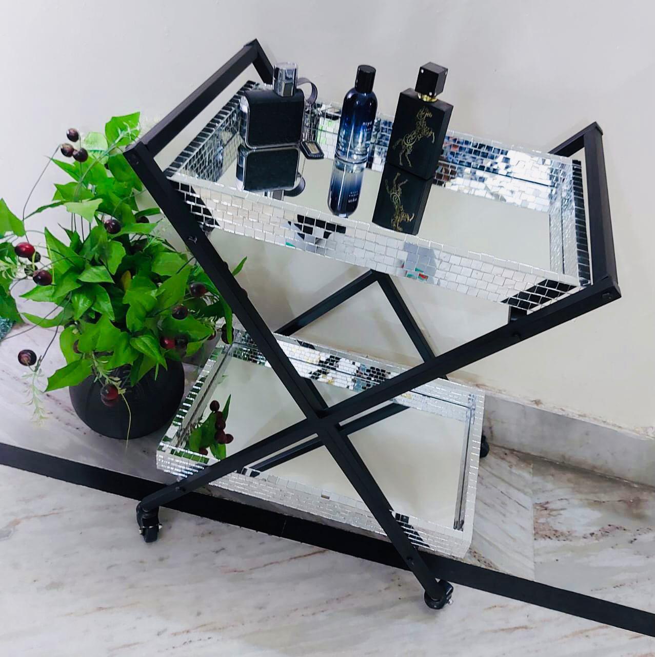 Mosaic Handwork Bar Trolly