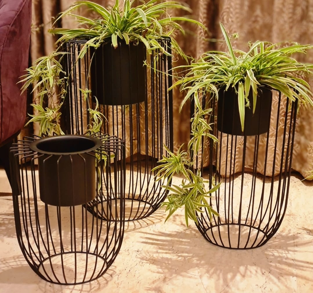 PC Home Decor | Set of 3 Indoor Planter, Bronze