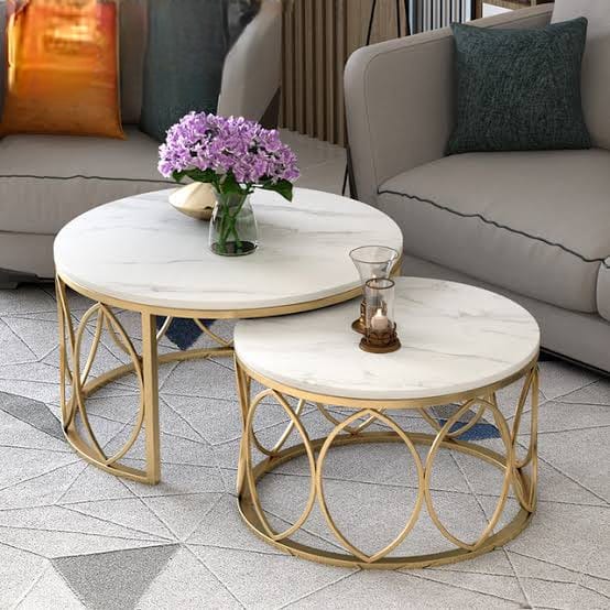 Leaf Design Nesting Round Centre Table