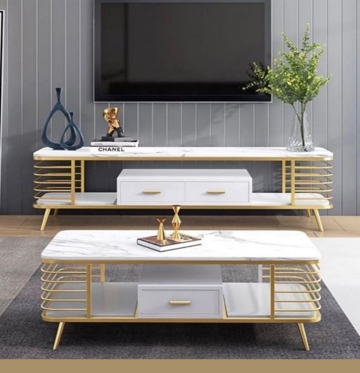 TV Unit With Storage Centre Table