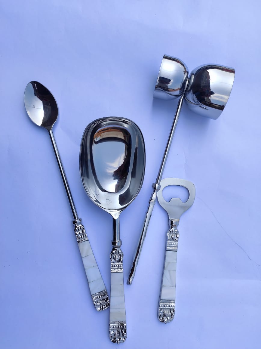 Elevate Your Bar Experience with Our Mother of Pearl Bar Set - Exquisite 5-Piece Collection