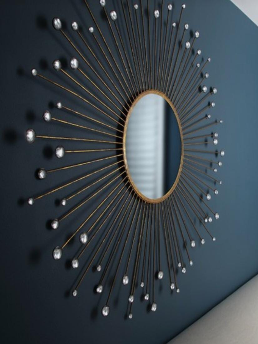 PC Home Decor | Large Solar System Crystal Mirror, Gold