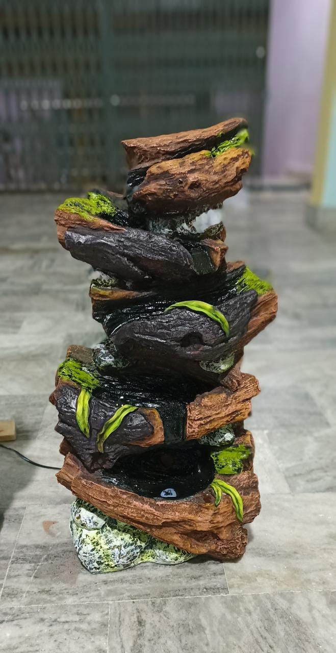 PC Home Decor | Large Spiral Diya Water Fountain, Brown and Bronze