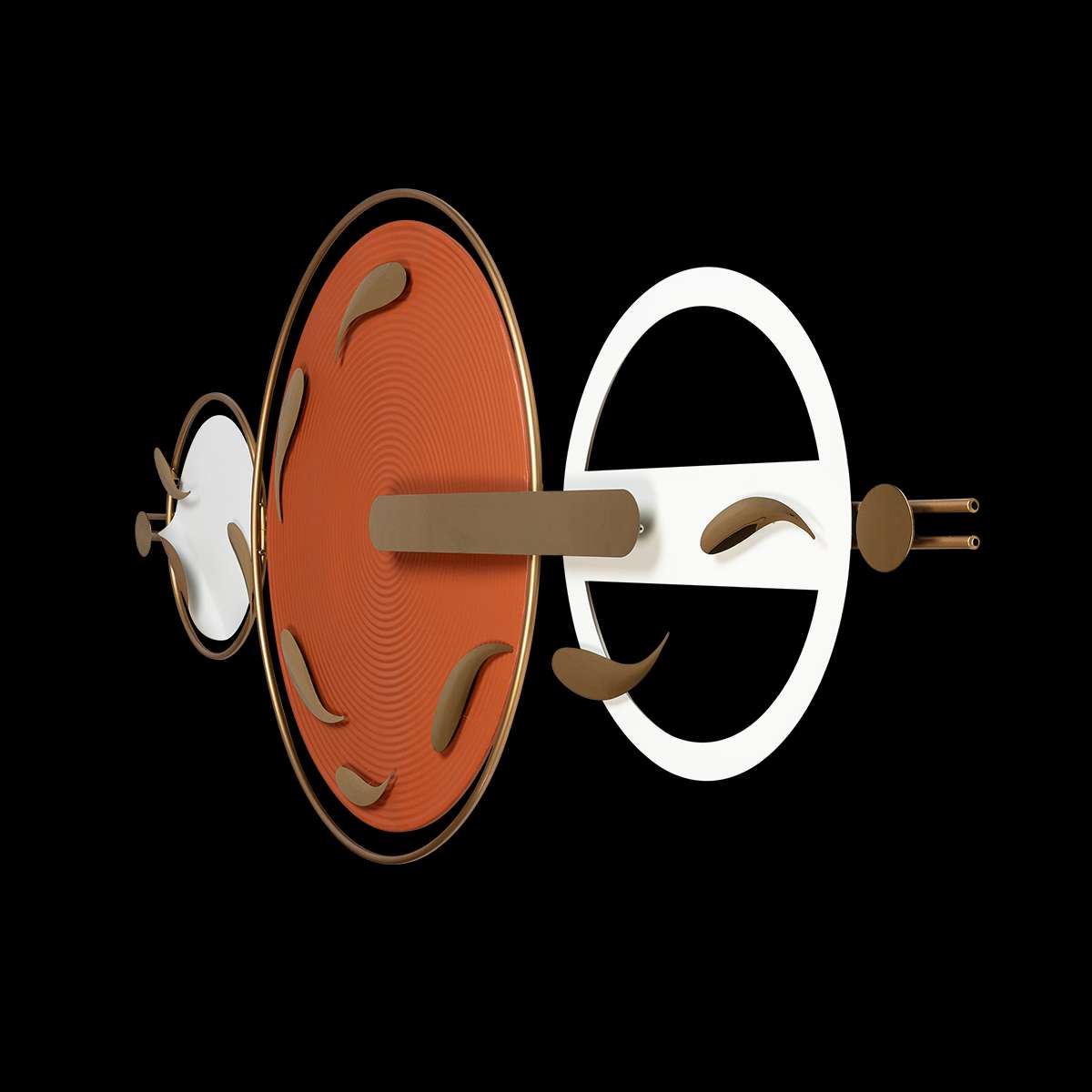 Metal Wall Decor For Living Room, Orange and Golden