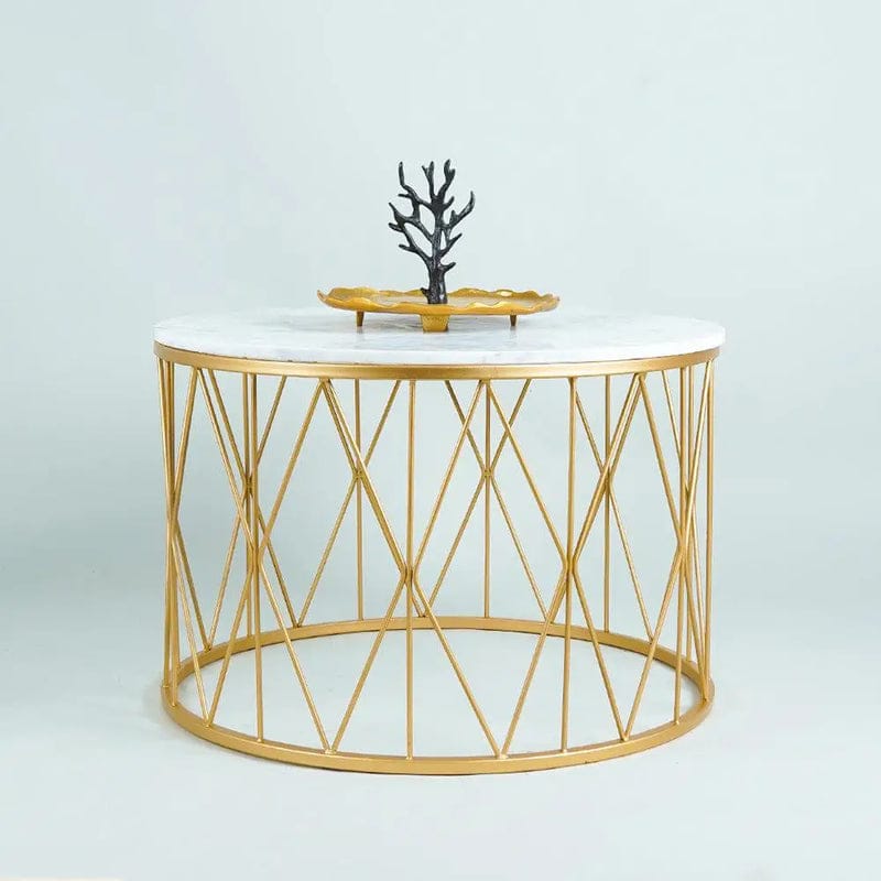 Geometric Circular Centre Table With Stone
