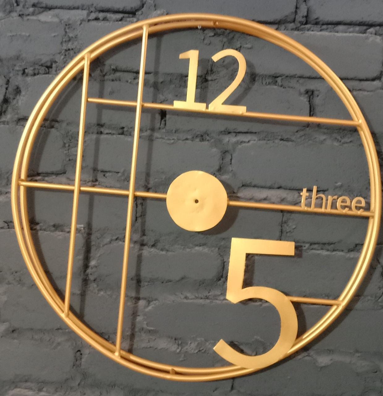 PC Home Decor | Hollow Happy Hours Wall Clock, Gold