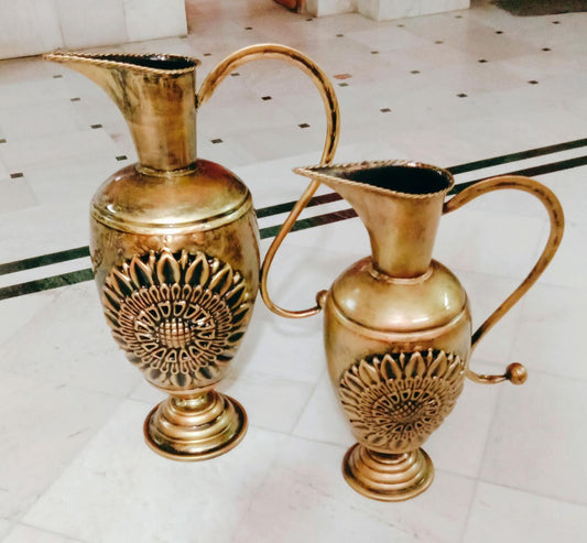 PC Home Decor | Set of 2 Metal Vase Jug Decor, Gold