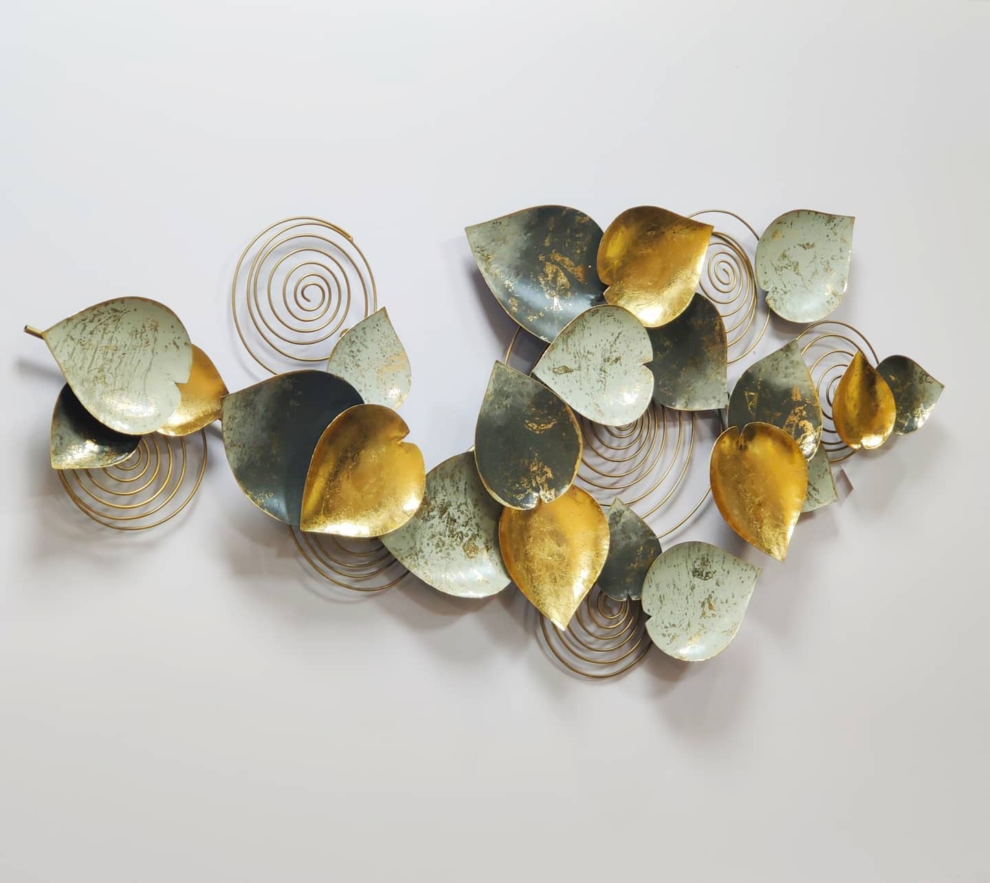 Decorative 3D Iron Leaf Panel Wall Hanging Art