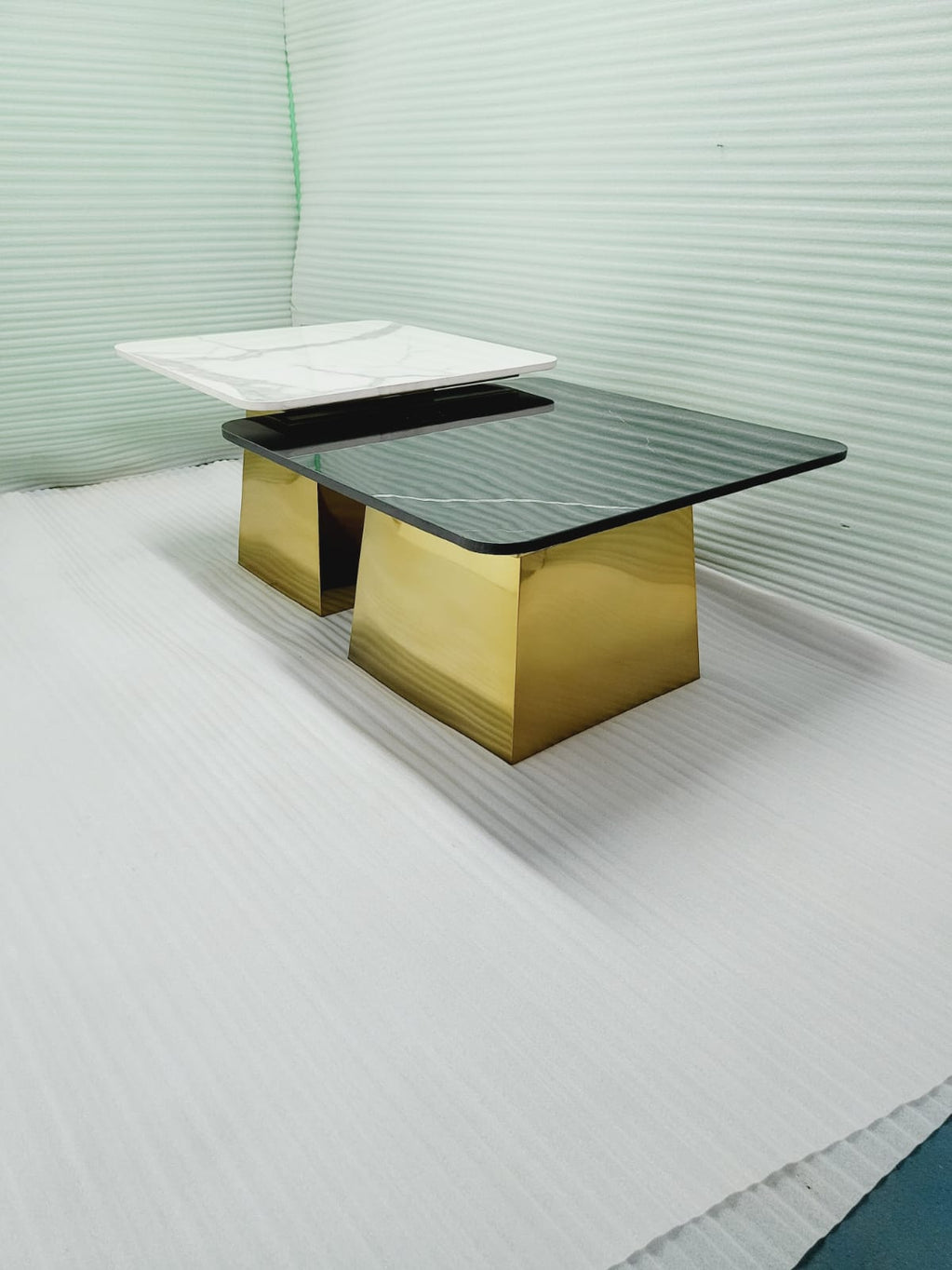 Pop-Star Square Nesting Centre Table With Marble Stone
