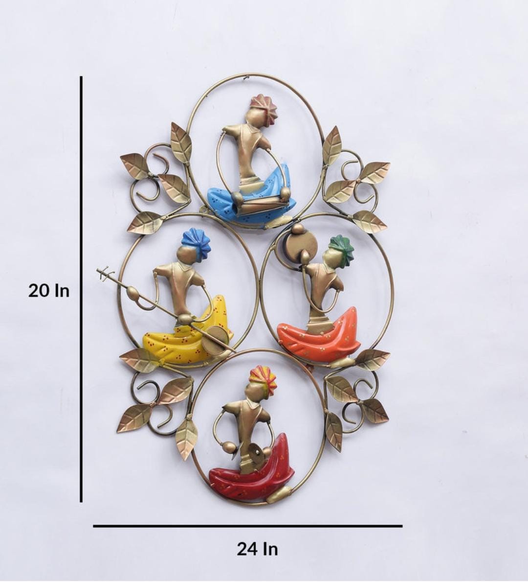 Multicolor 4-Musician In Ring Wall Decor Art 24"*20"