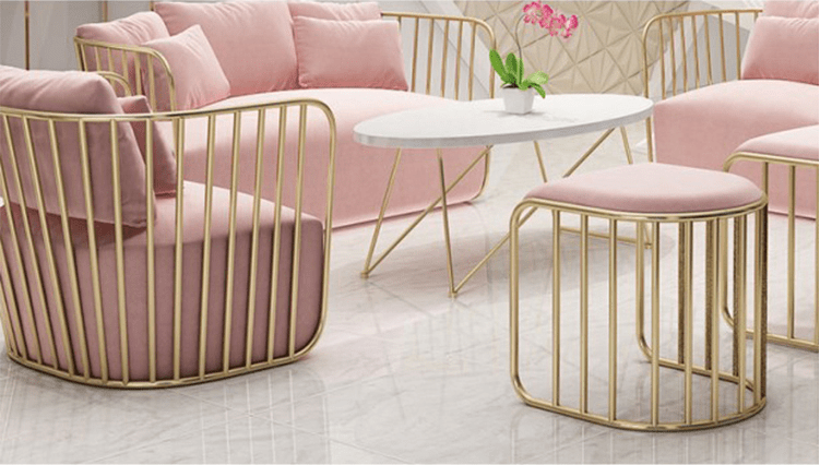 Pink Sofa Set With Centre Table