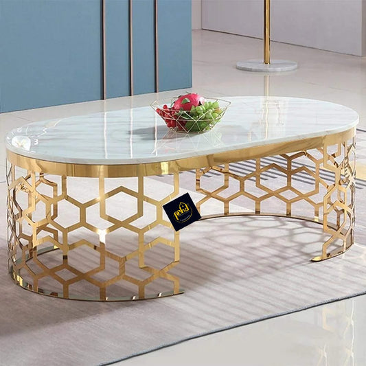 Oval Stainless Steel Centre Table
