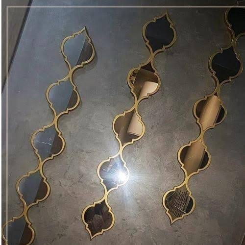 Teardrop Mirror Stripe Wall Art | Wall Art Cum Mirror