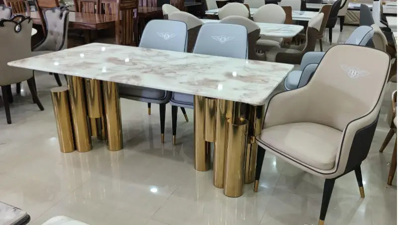 Modern Exclusive Multi colour Dinning Table With 6 Chairs