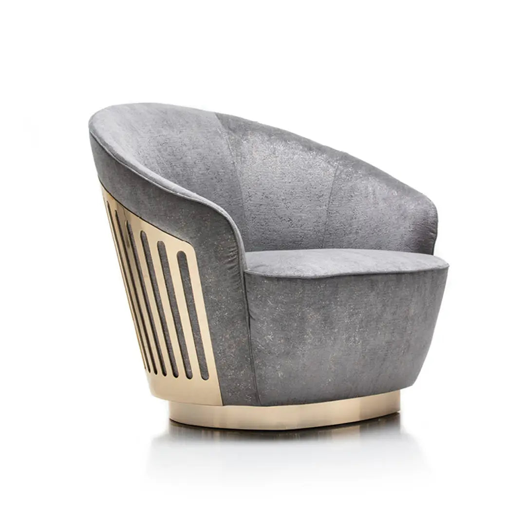 Luxury Velvet Accent Chair with Gold Base