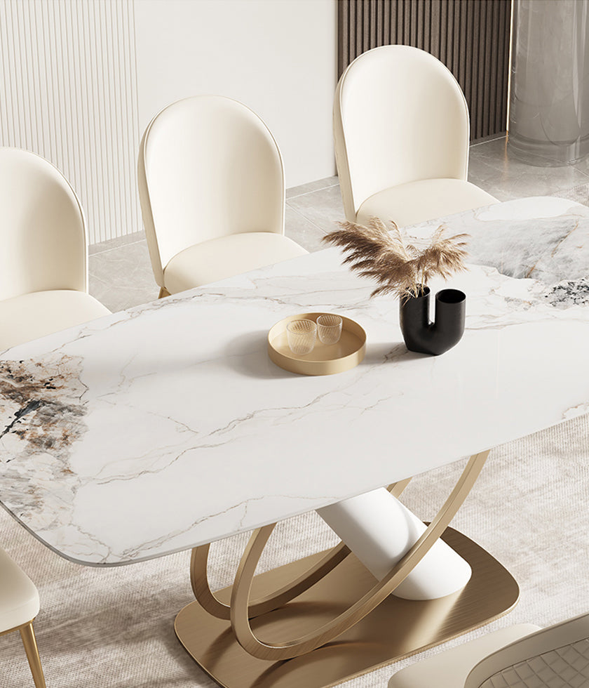 Modern 6 Seater Dinning Table With Marble Top