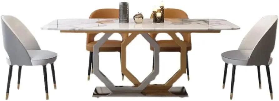 Hexagon Dinning Table With 6 Chairs