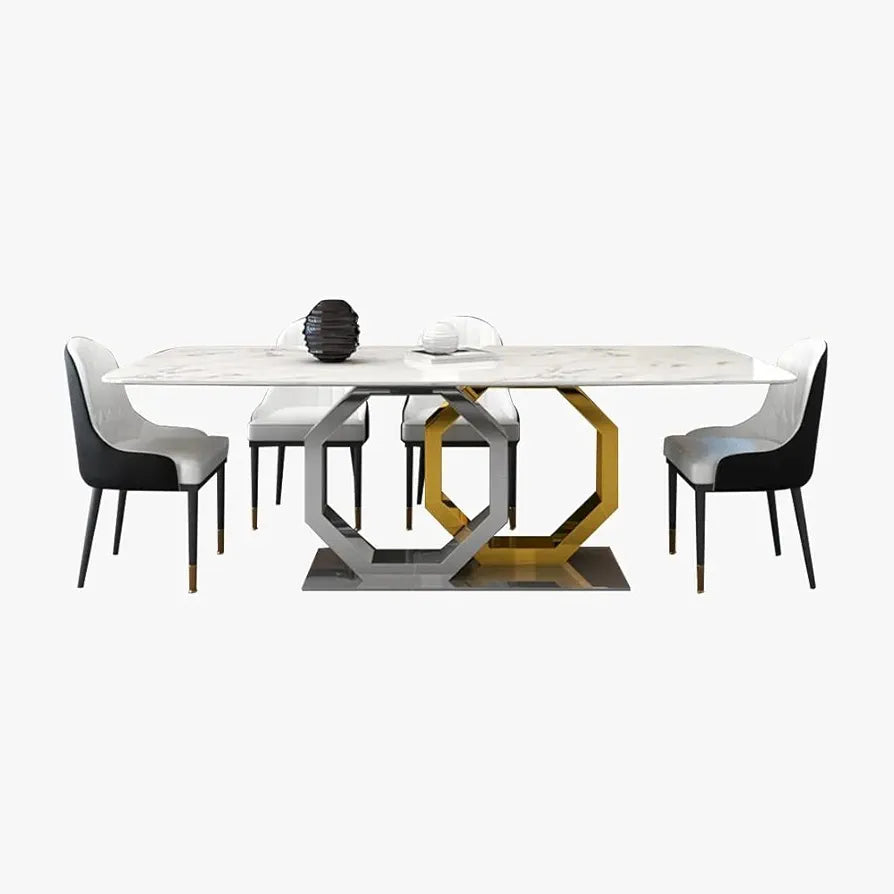 Hexagon Dinning Table With 6 Chairs