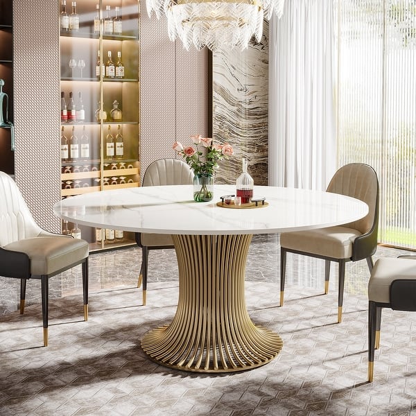 Round Dinning Table With Confortable Chair