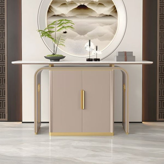 Modern Console Table, Beige