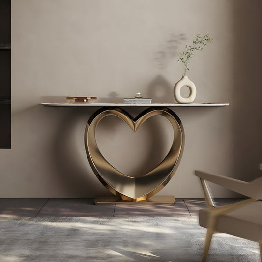 Entryway Console Table With White Stone