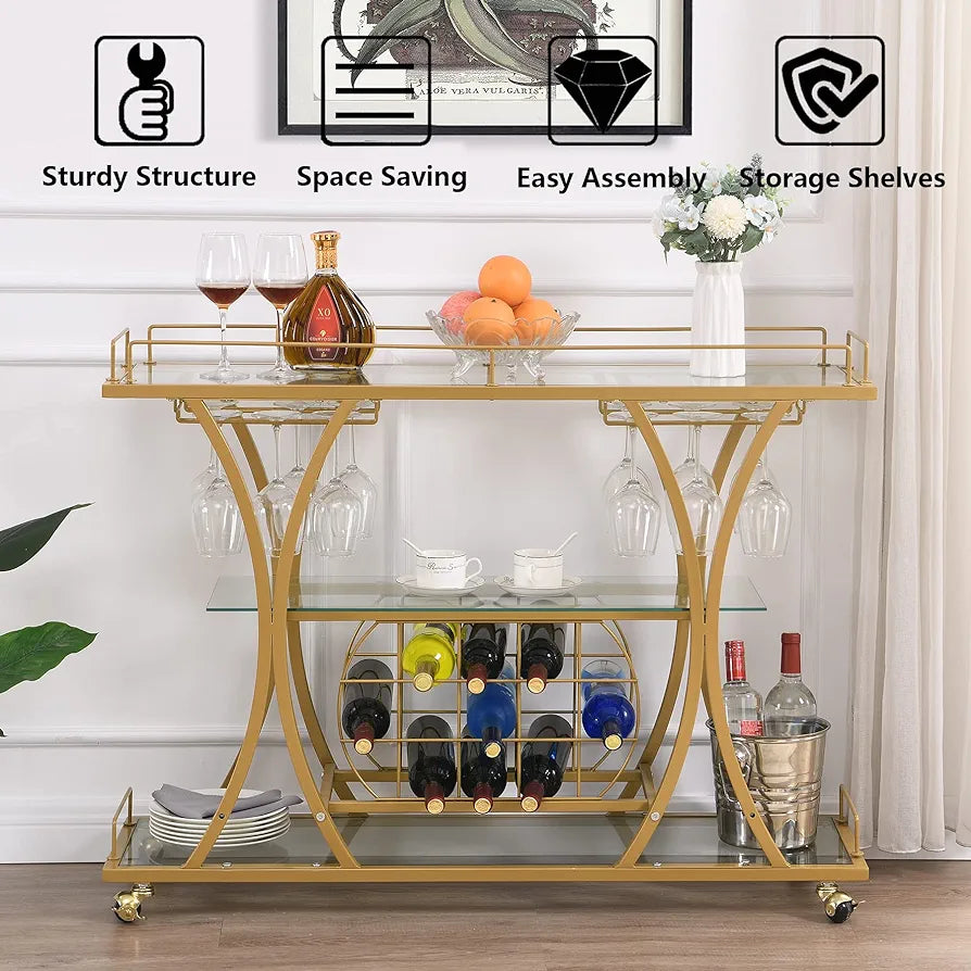 Bar Trolly With Maple Storage