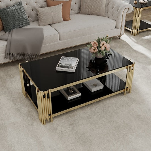 Large Rectangular Centre Table, Gold